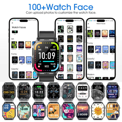 H5 Smart Watch with Bluetooth Call, IP68 Waterproof Fitness Tracker for Women and Men