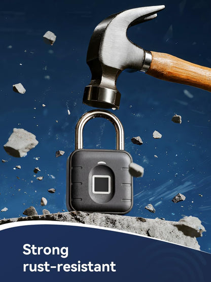 Smart Fingerprint Padlock, Keyless Biometric Gym Lock for Locker, Thumbprint Bluetooth Padlock with Tuya App, IP67 Waterproof Security Lock for Outdoor Gate, Shed, School & Storage Unit