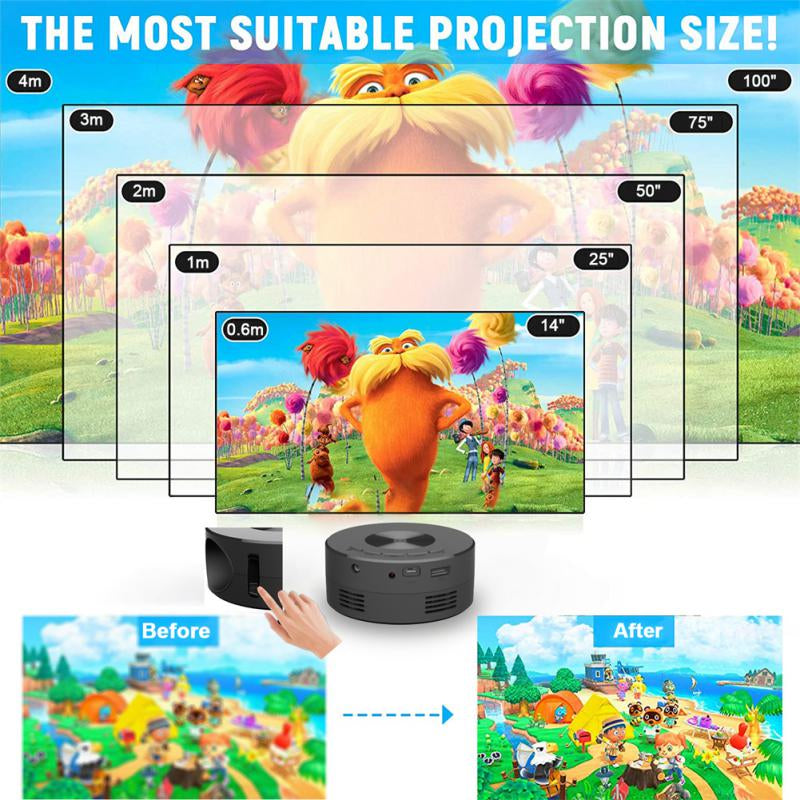 Smart WiFi Mini Projector – Portable 1080P LED Home Theater Video Player