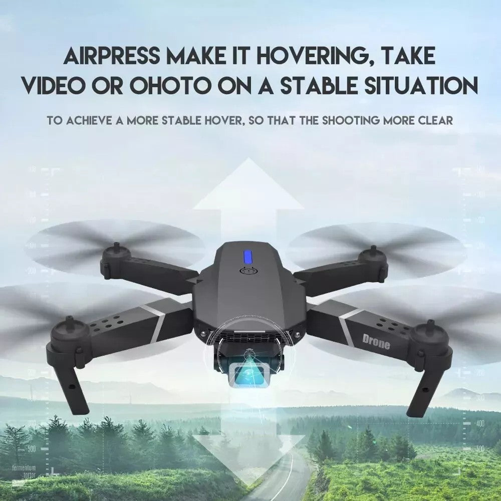 RC Drone with 4K HD Dual Camera Wifi FPV Foldable Quadcopter +4 Battery