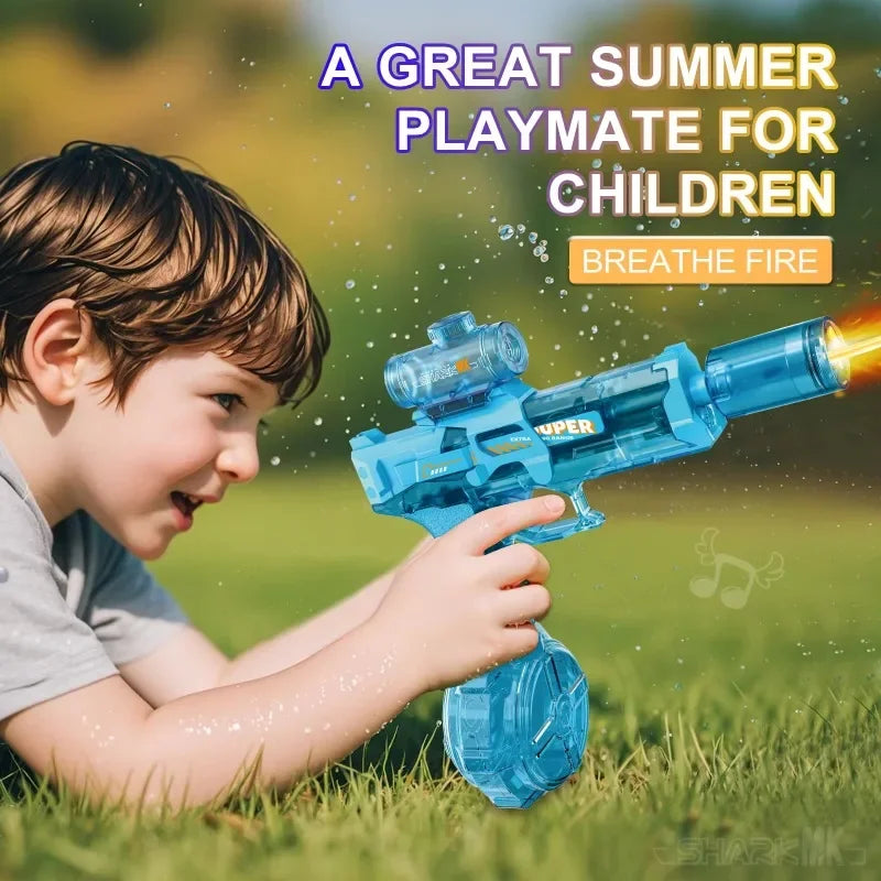 Spit Fire Electric Water Gun – Automatic Recoil Blaster with Sensor Lights