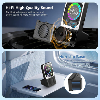 Wireless Induction Speaker – RGB Bluetooth Desk Speaker with Phone Stand, Instant Sound Boost for Calls, Podcasts & Videos