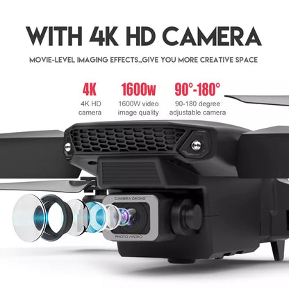 RC Drone with 4K HD Dual Camera Wifi FPV Foldable Quadcopter +4 Battery
