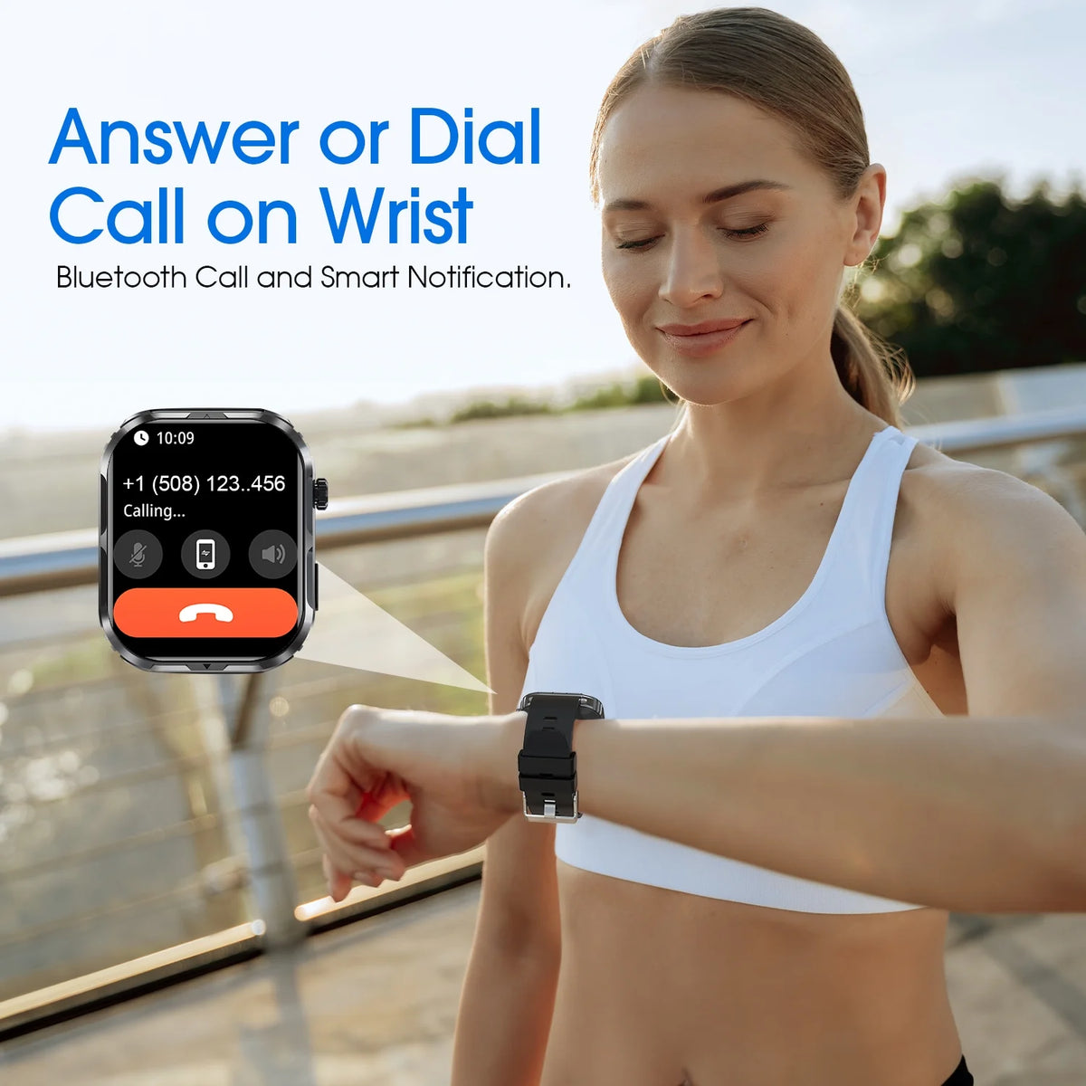 H5 Smart Watch with Bluetooth Call, IP68 Waterproof Fitness Tracker for Women and Men