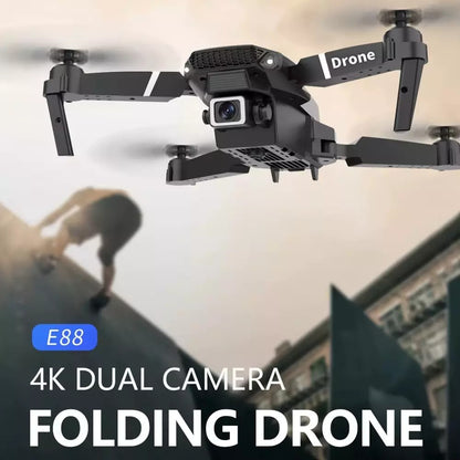 RC Drone with 4K HD Dual Camera Wifi FPV Foldable Quadcopter +4 Battery