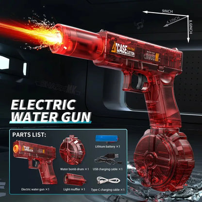 Spit Fire Electric Water Gun – Automatic Recoil Blaster with Sensor Lights