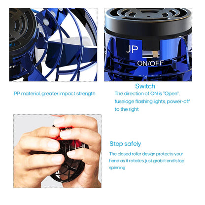Flying Fidget Spinner Drone Ball | LED UFO Stress Relief Toy for Kids & Adults