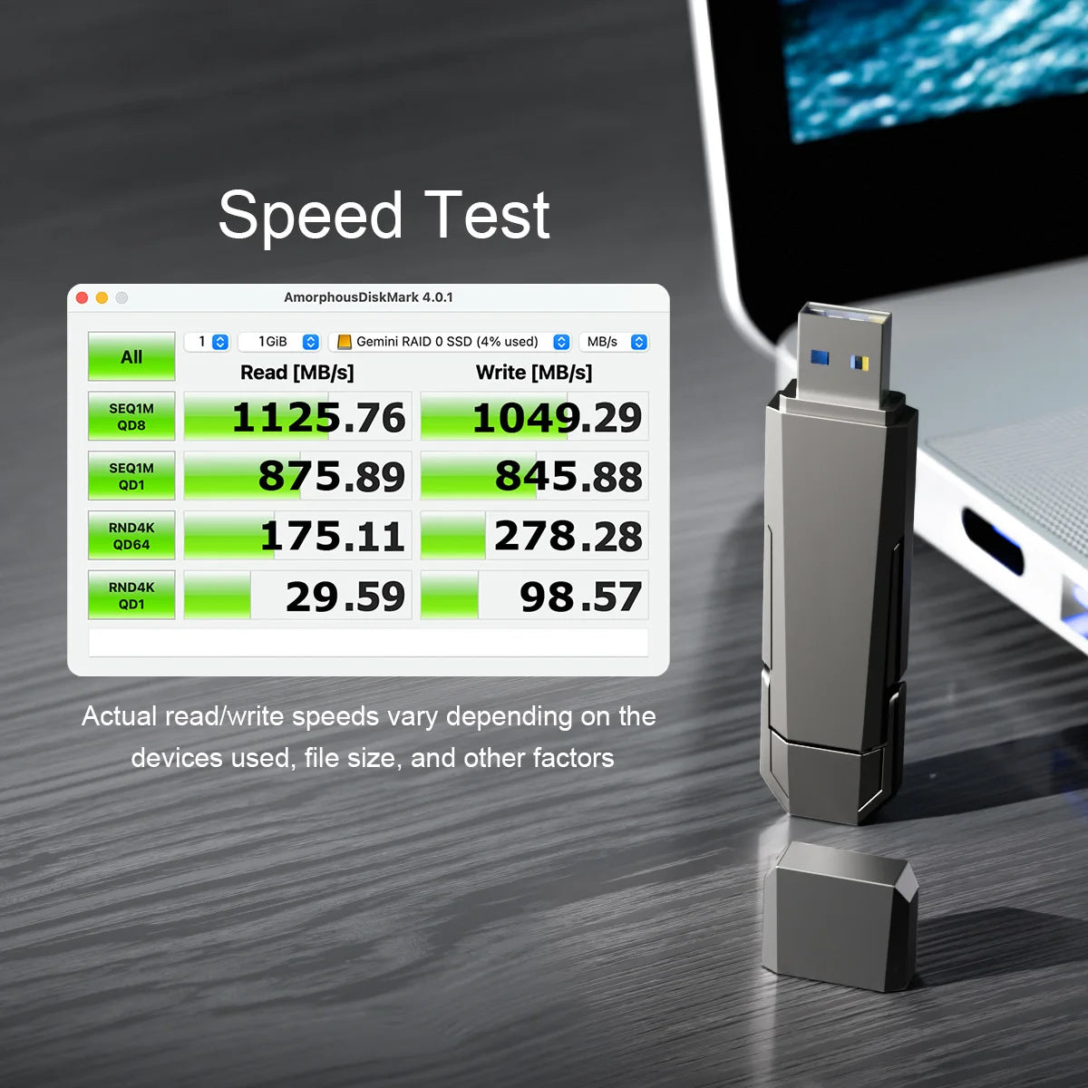 Portable External SSD – USB 3.2 Gen 2 Solid State Drive (USB‑C & USB‑A)