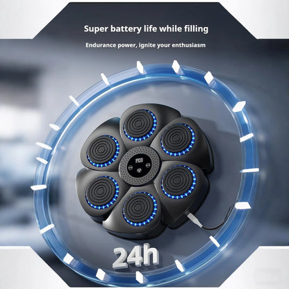 Puseky Smart Music Boxing Machine – Wall‑Mounted Bluetooth Trainer with Gloves, LED Display & 9 Modes