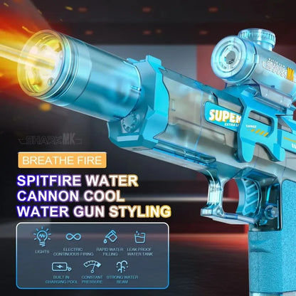 Spit Fire Electric Water Gun – Automatic Recoil Blaster with Sensor Lights