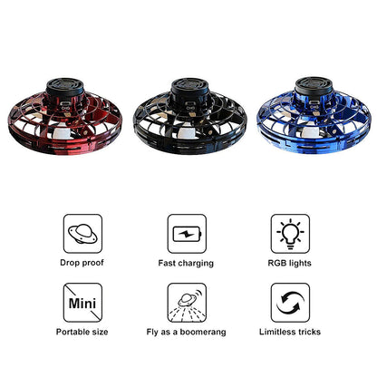 Flying Fidget Spinner Drone Ball | LED UFO Stress Relief Toy for Kids & Adults