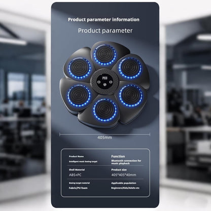 Puseky Smart Music Boxing Machine – Wall‑Mounted Bluetooth Trainer with Gloves, LED Display & 9 Modes