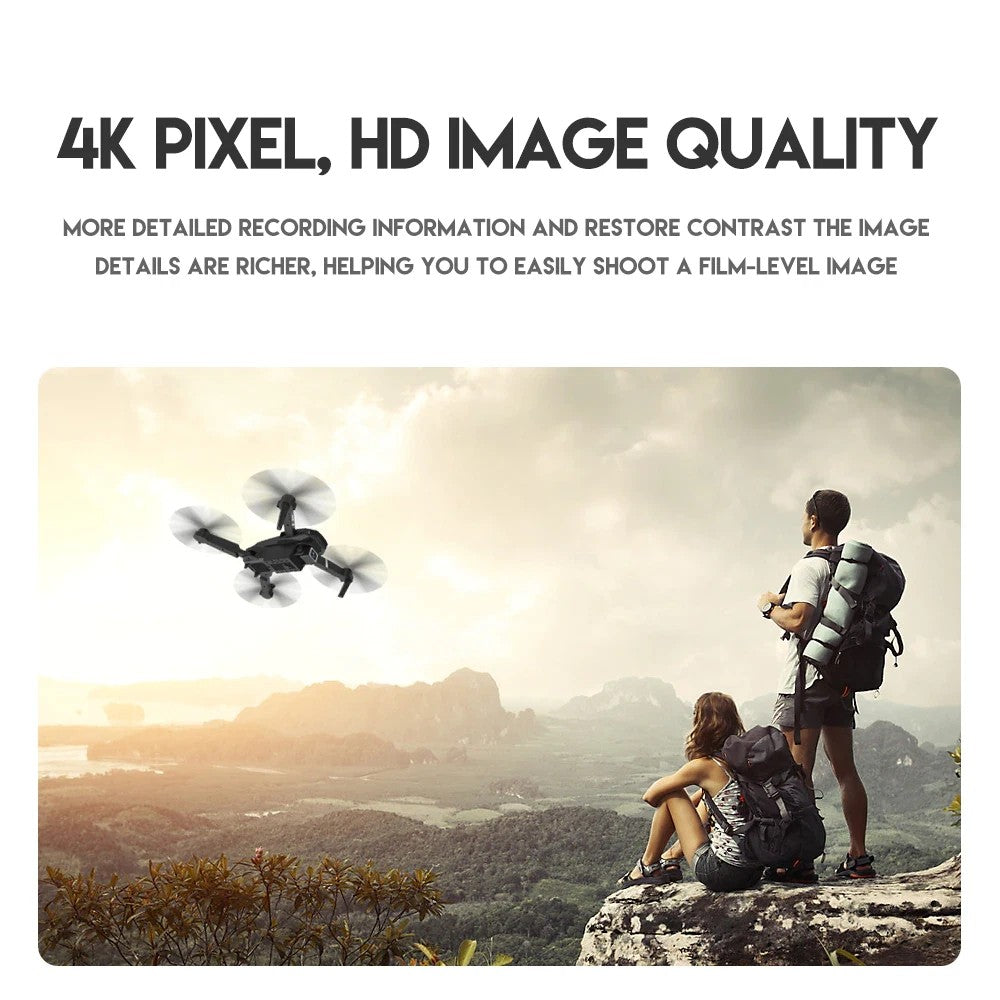 RC Drone with 4K HD Dual Camera Wifi FPV Foldable Quadcopter +4 Battery