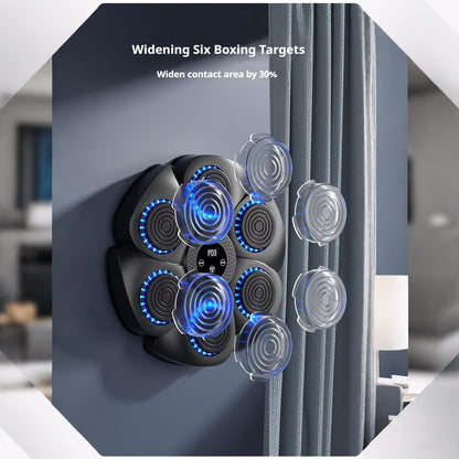 Puseky Smart Music Boxing Machine – Wall‑Mounted Bluetooth Trainer with Gloves, LED Display & 9 Modes