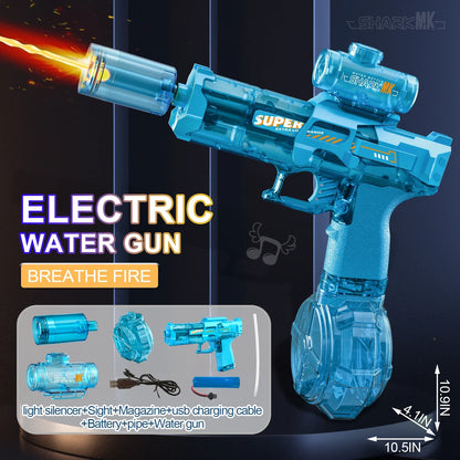 Spit Fire Electric Water Gun – Automatic Recoil Blaster with Sensor Lights