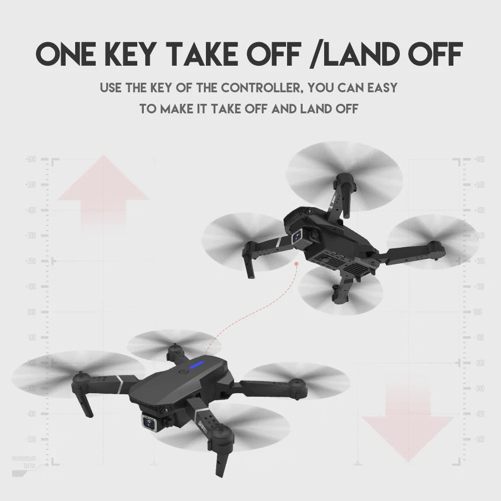 RC Drone with 4K HD Dual Camera Wifi FPV Foldable Quadcopter +4 Battery