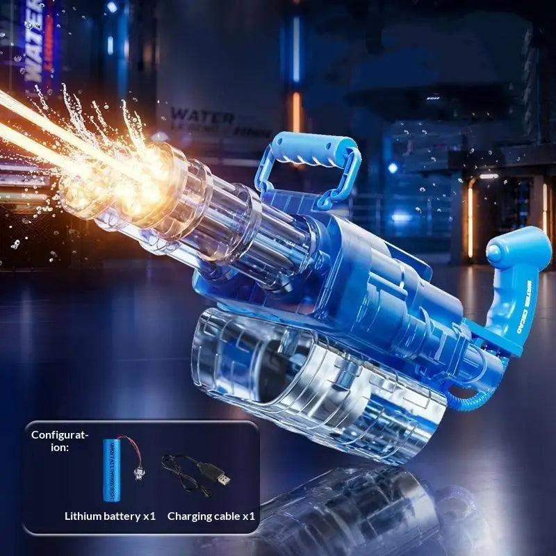 Auto Gatling Water Cannon – Rotating High‑Pressure Blaster, Large Capacity Tank, Outdoor Summer Fun Toy for Kids & Adults