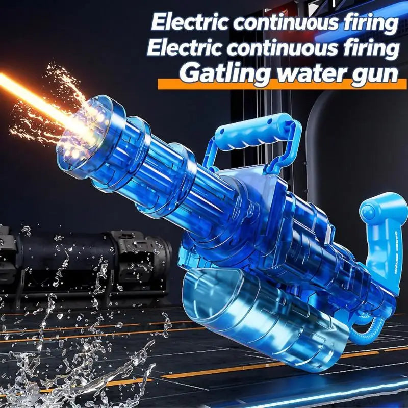 Auto Gatling Water Cannon – Rotating High‑Pressure Blaster, Large Capacity Tank, Outdoor Summer Fun Toy for Kids & Adults