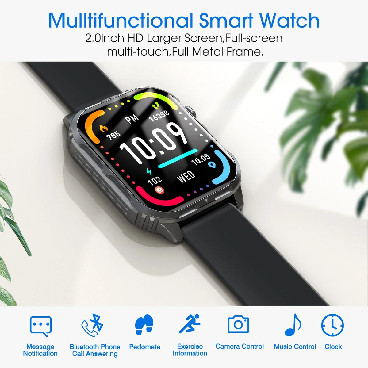 H5 Smart Watch with Bluetooth Call, IP68 Waterproof Fitness Tracker for Women and Men