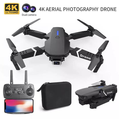 RC Drone with 4K HD Dual Camera Wifi FPV Foldable Quadcopter +4 Battery