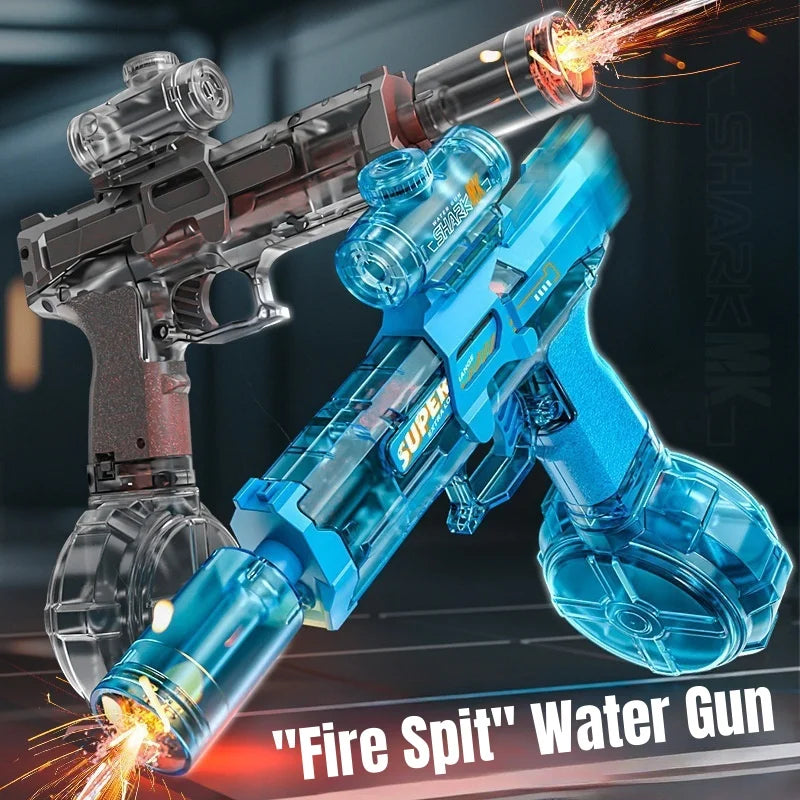 Spit Fire Electric Water Gun – Automatic Recoil Blaster with Sensor Lights