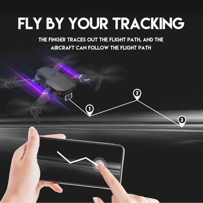 RC Drone with 4K HD Dual Camera Wifi FPV Foldable Quadcopter +4 Battery