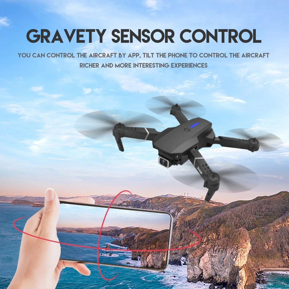 RC Drone with 4K HD Dual Camera Wifi FPV Foldable Quadcopter +4 Battery
