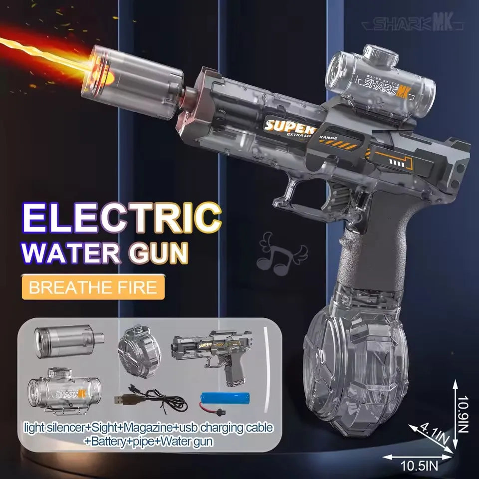 Spit Fire Electric Water Gun – Automatic Recoil Blaster with Sensor Lights