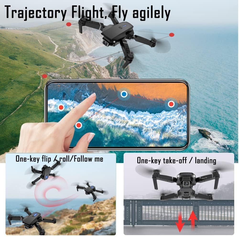 FPV Drone with 1080P Dual HD Cameras Upgraded Version RC Quadcopter for Adults, Beginner Wifi RC Drone Live Video