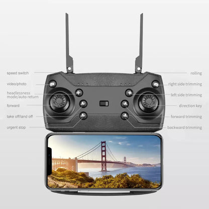 RC Drone with HD Dual Camera Wifi FPV Foldable Quadcopter +4 Battery